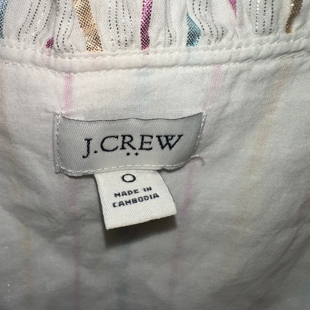 J. Crew Maxi metallic  Striped Sleeveless Ruffle‎ Neck Casual Party Dress Size 0